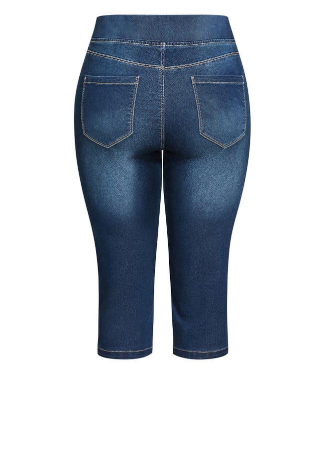 Butter Denim Pull On Crop Jean image number 4