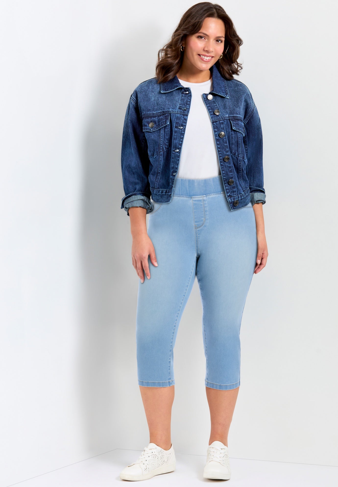 Butter Denim Pull On Crop Jean image number 0