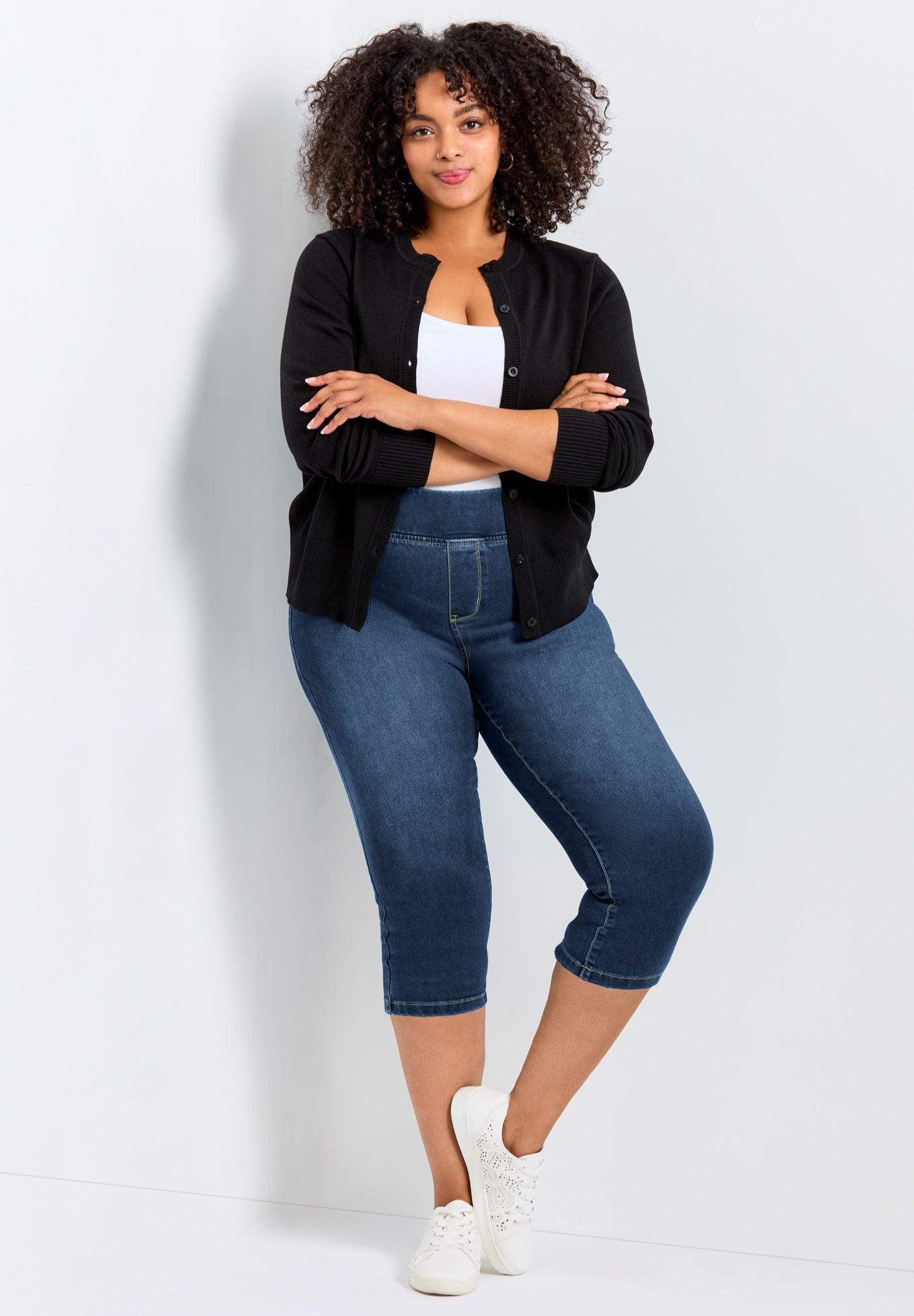 Butter Denim Pull On Crop Jean image number 0