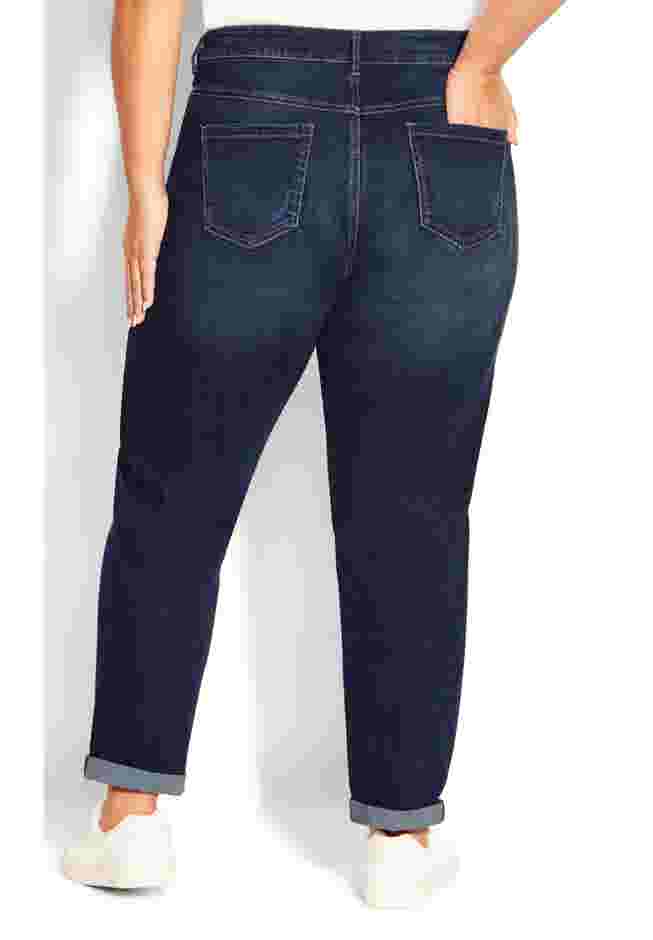 Girlfriend Rip Jean Dark Wash Average