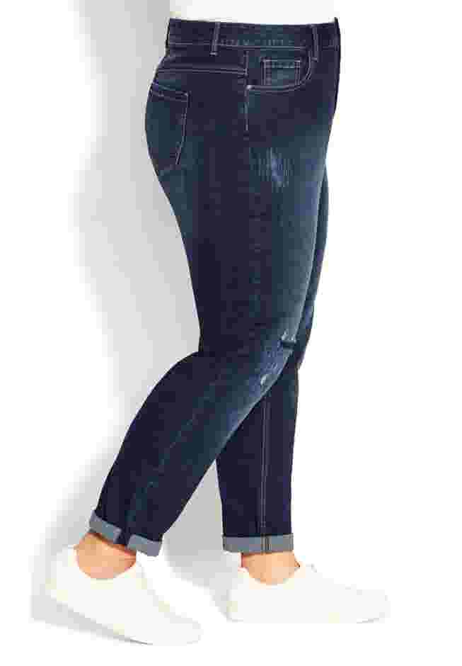 Girlfriend Rip Jean Dark Wash Average