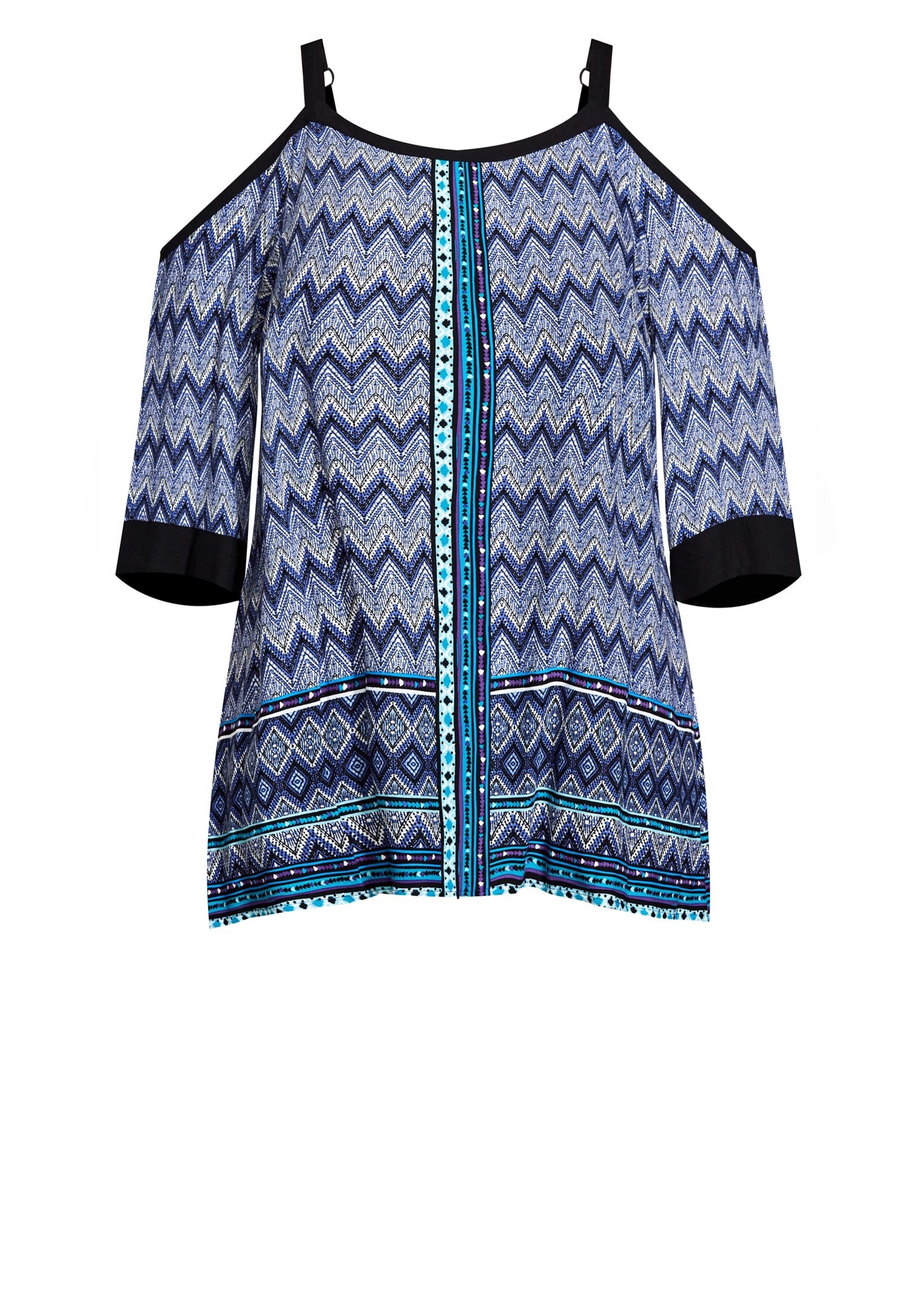 Daisy Cold Shoulder Border Top image number 2