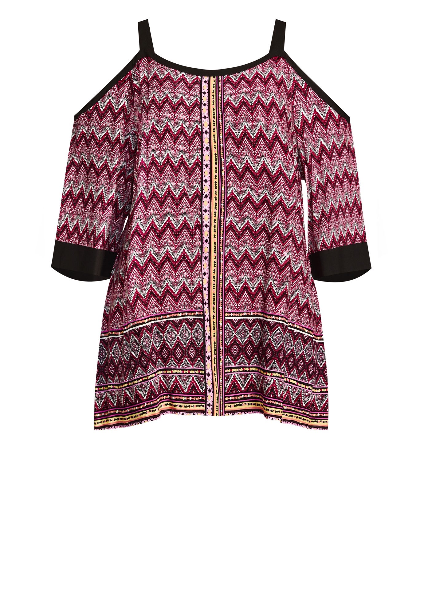 Daisy Cold Shoulder Border Top image number 2