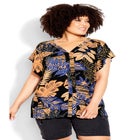 Mixed Media V-Neck Ruffle Top image number null