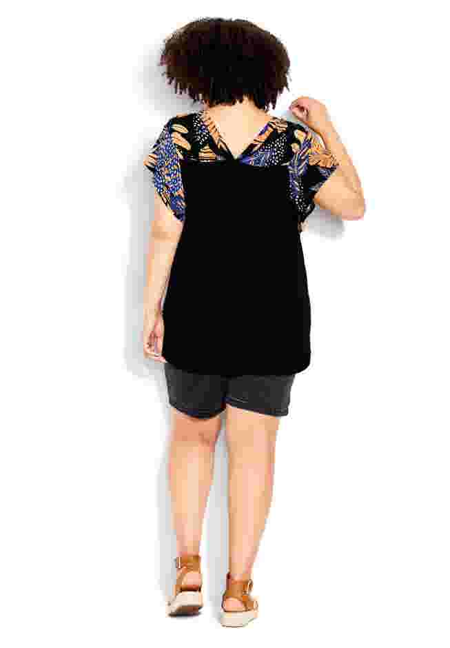 Mixed Media V-Neck Ruffle Top image number 4