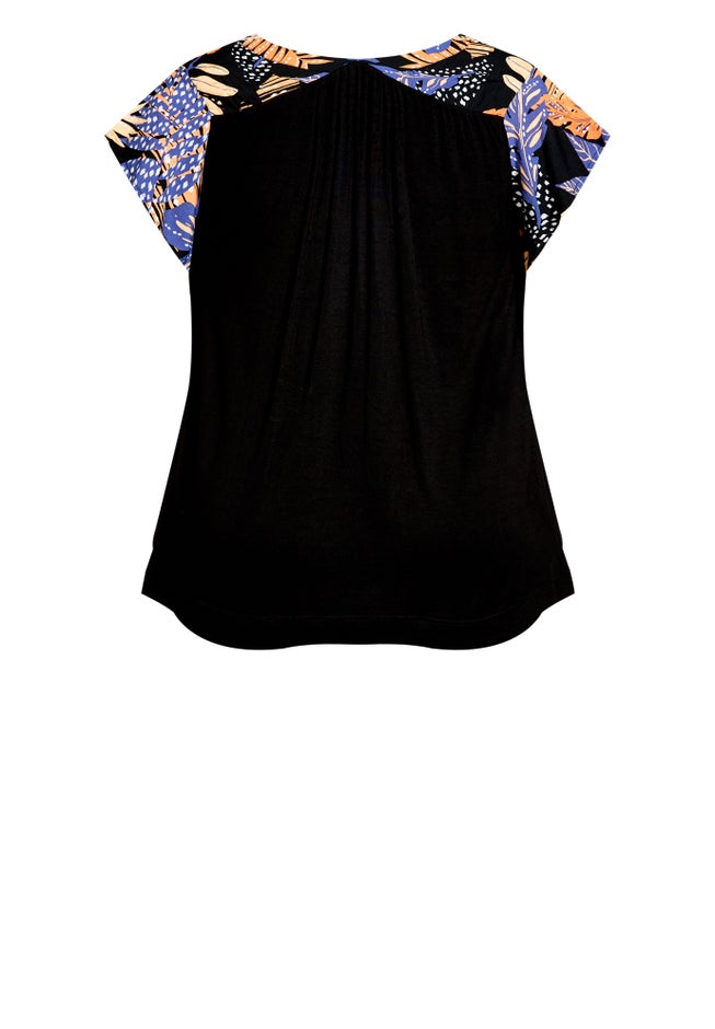 Mixed Media V-Neck Ruffle Top image number 5