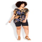 Mixed Media V-Neck Ruffle Top image number null