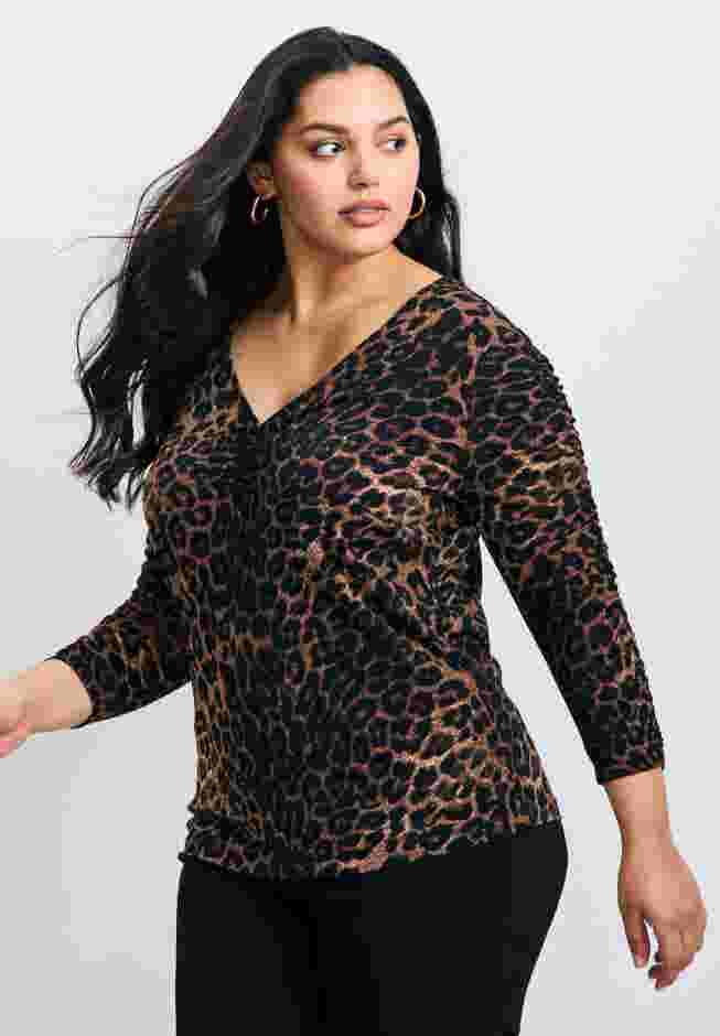 Naomi Print Gathered Sleeve Top image number 2