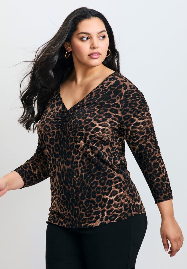 Naomi Print Gathered Sleeve Top image number 2