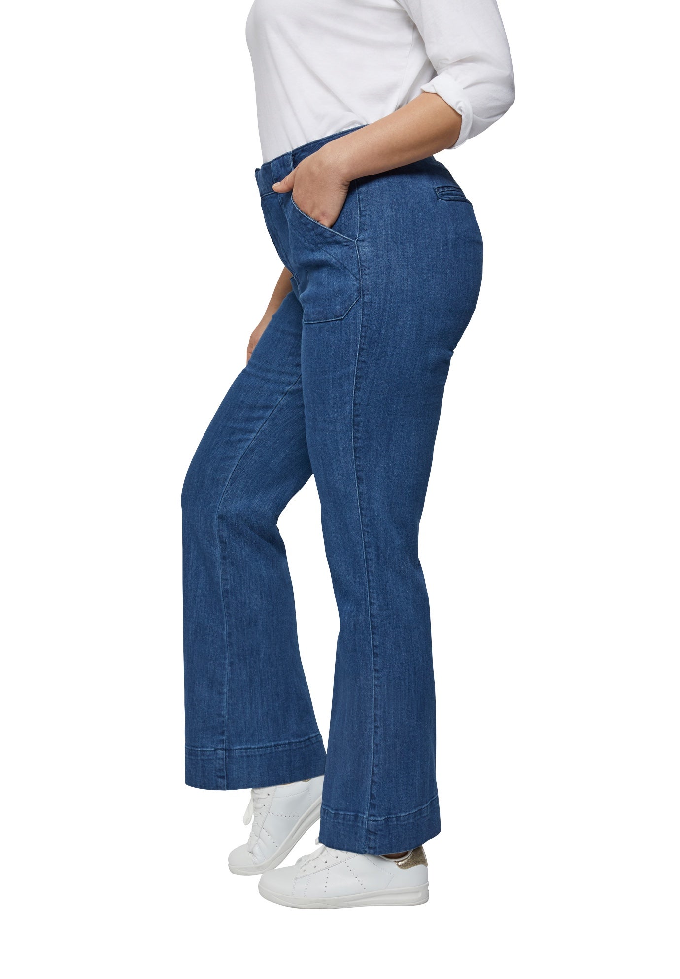High-Waist Wide-Leg Stretch Jeans image number 2
