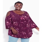 Cold Shoulder 3 Bar Print Top image number null