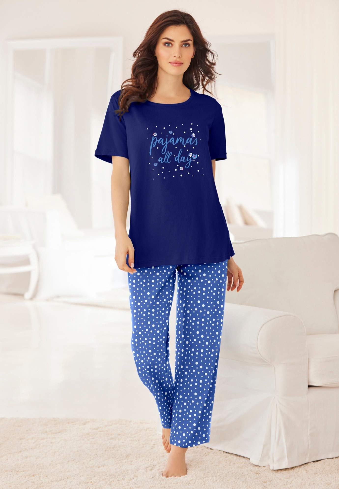 Graphic Tee Pure Cotton PJ Set image number 0