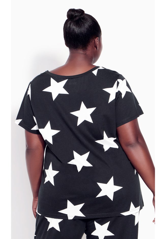Stars Short Sleeve Sleep Top image number null