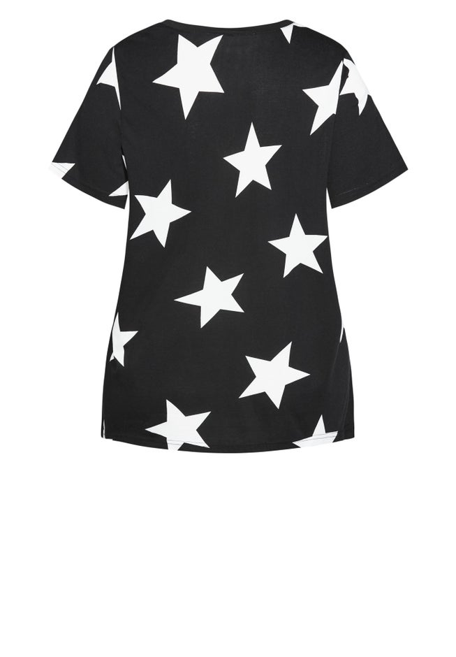 Stars Short Sleeve Sleep Top image number null