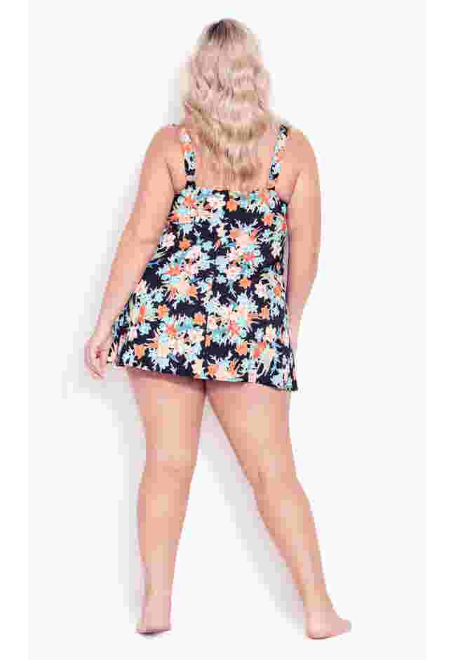 Twist Print Swim Dress image number 1