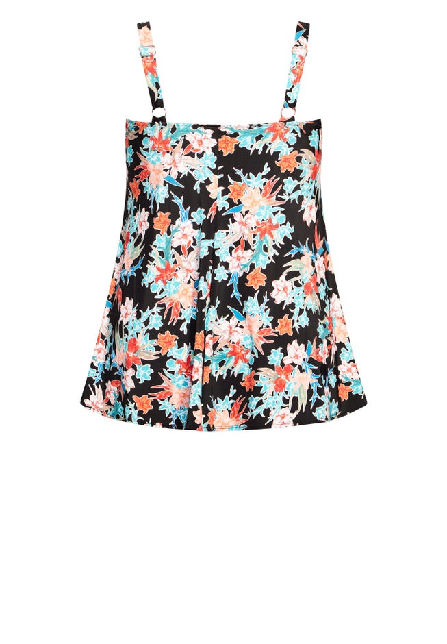 Twist Print Swim Dress image number null