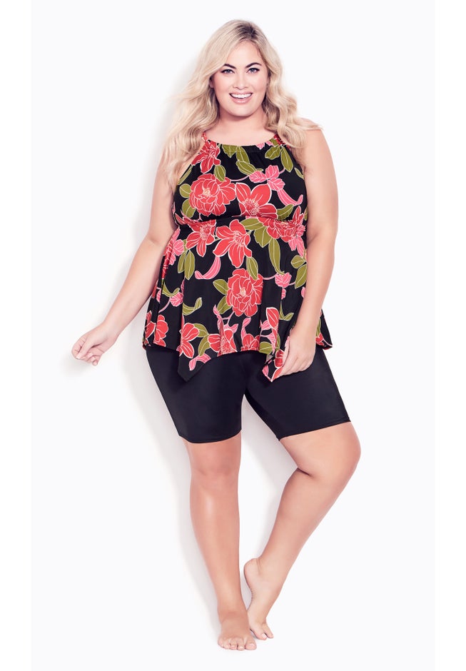 Handkerchief Print Tankini Top image number null