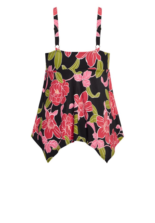 Handkerchief Print Tankini Top image number null