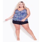 Ruffled Print Tankini Top image number null