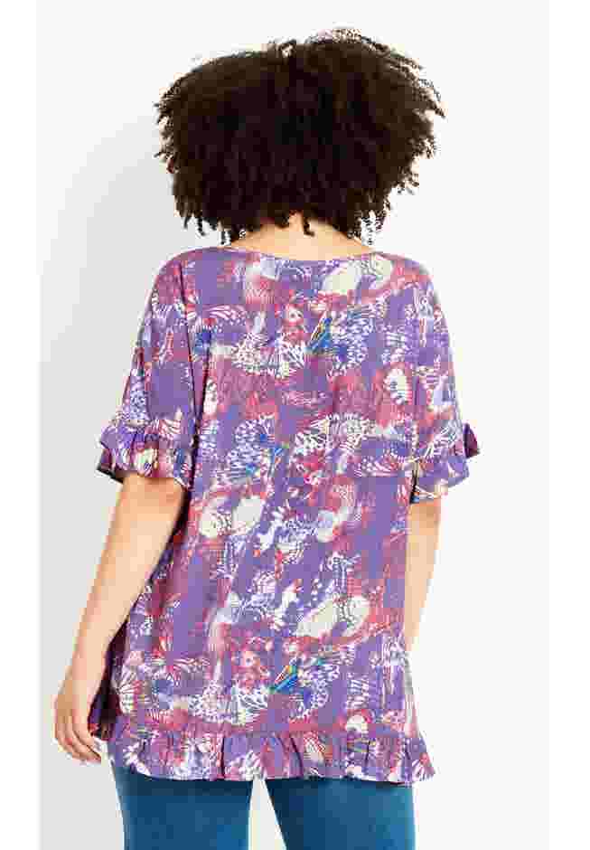 Rivka Frill Print Top image number 1