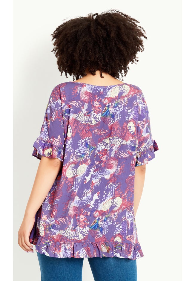 Rivka Frill Print Top image number null