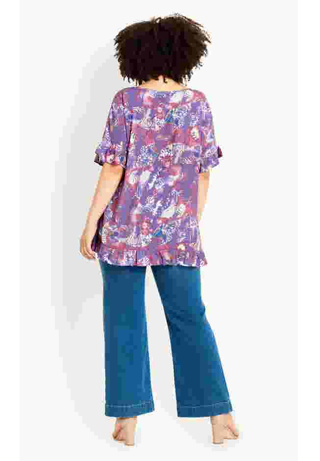 Rivka Frill Print Top image number 4