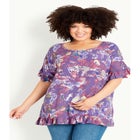 Rivka Frill Print Top image number null