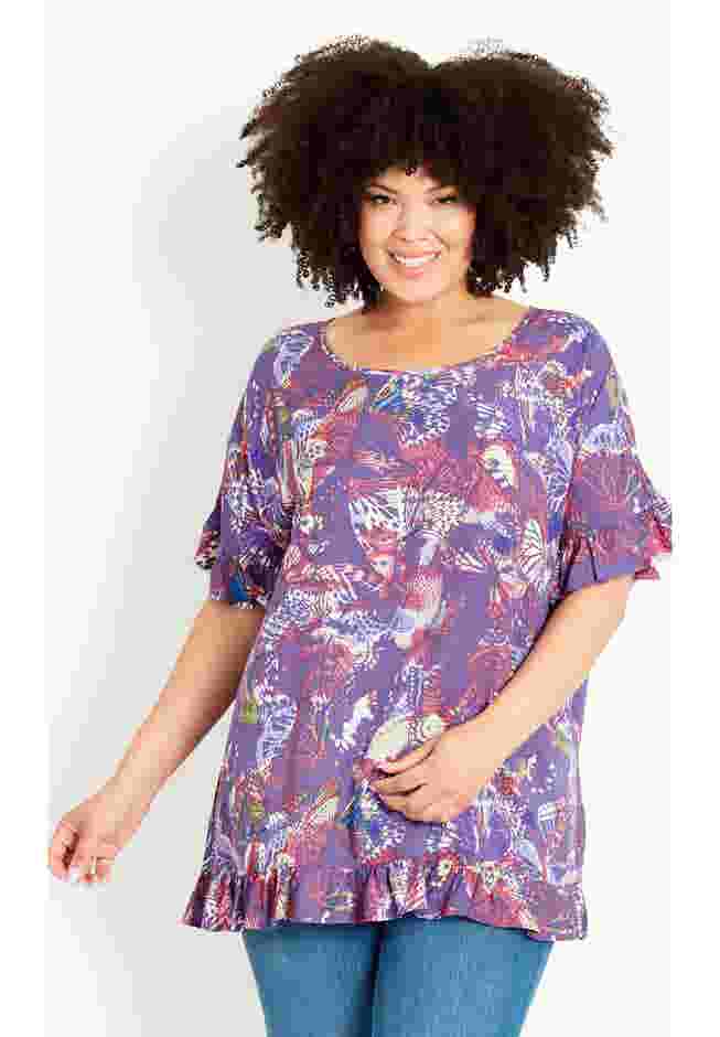 Rivka Frill Print Top image number 5