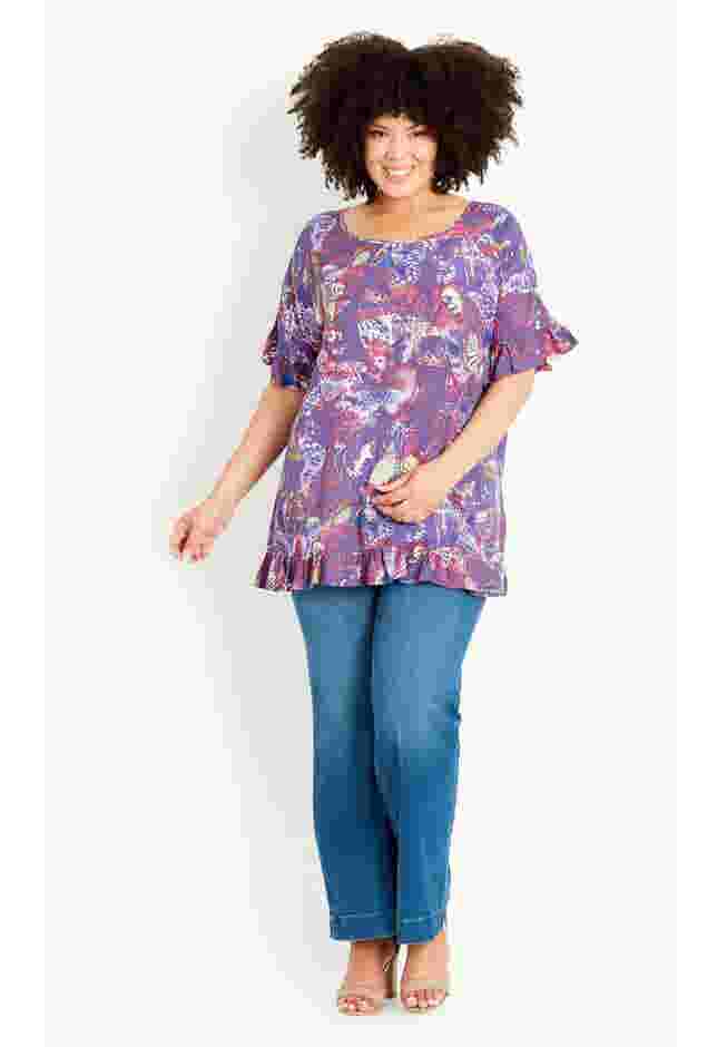 Rivka Frill Print Top image number 0