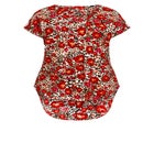 Button Pleat Print Top image number null