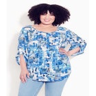 Sandy Pintuck Print Shirt image number null