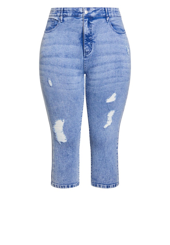 Holly Crop Ripped Jean image number null