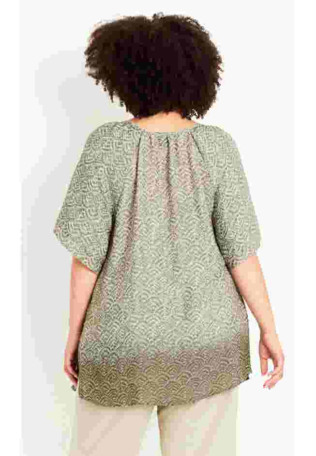 Medallion Border Peasant Top image number 1