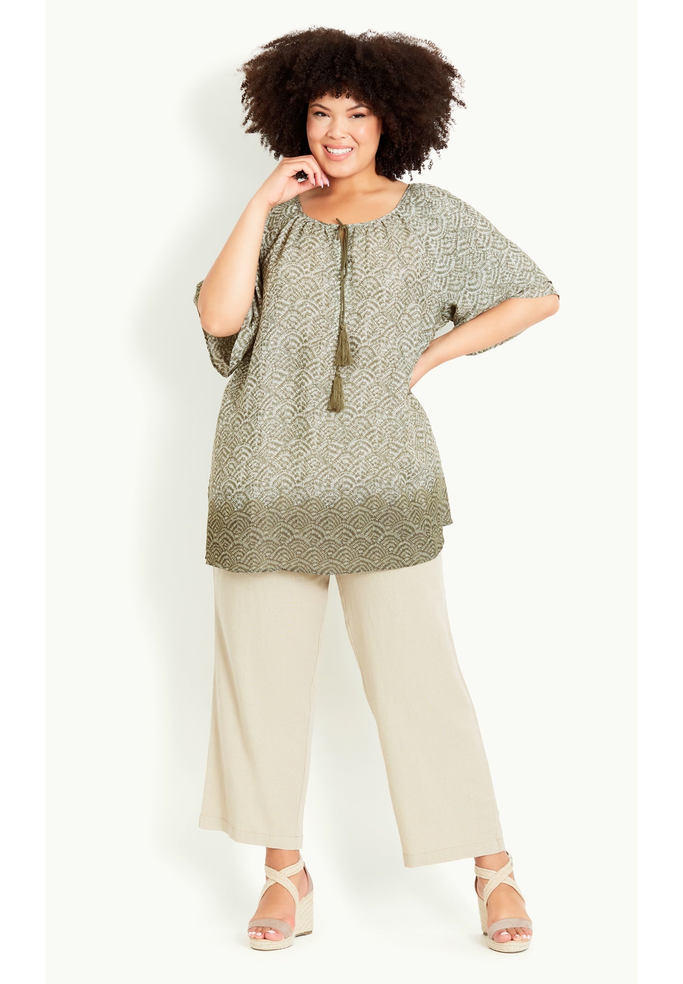 Medallion Border Peasant Top image number 5