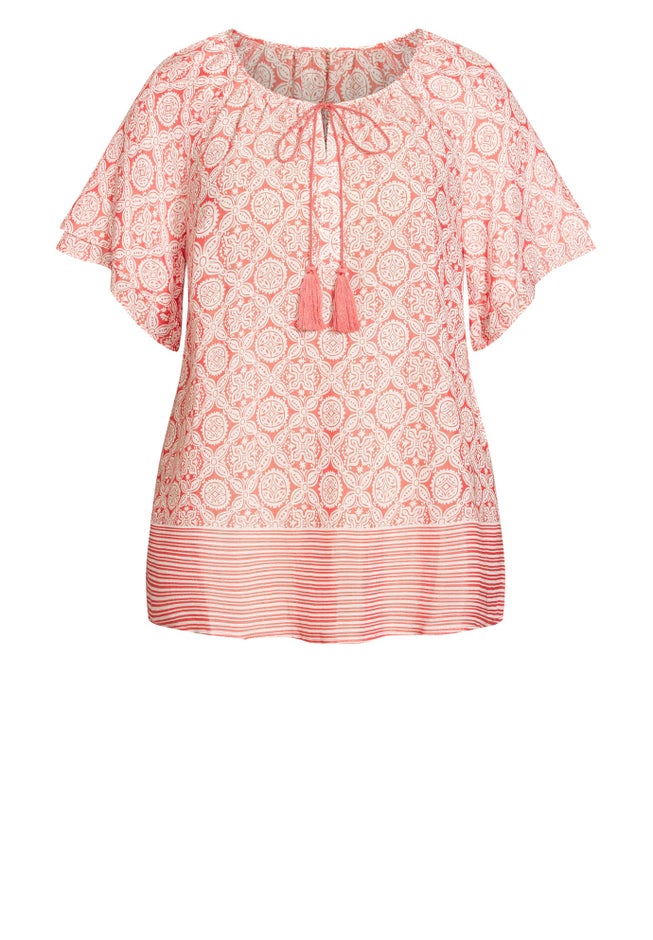 Medallion Border Peasant Top image number 2