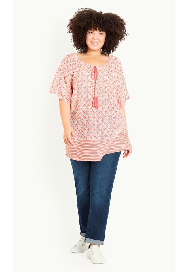 Medallion Border Peasant Top image number 5