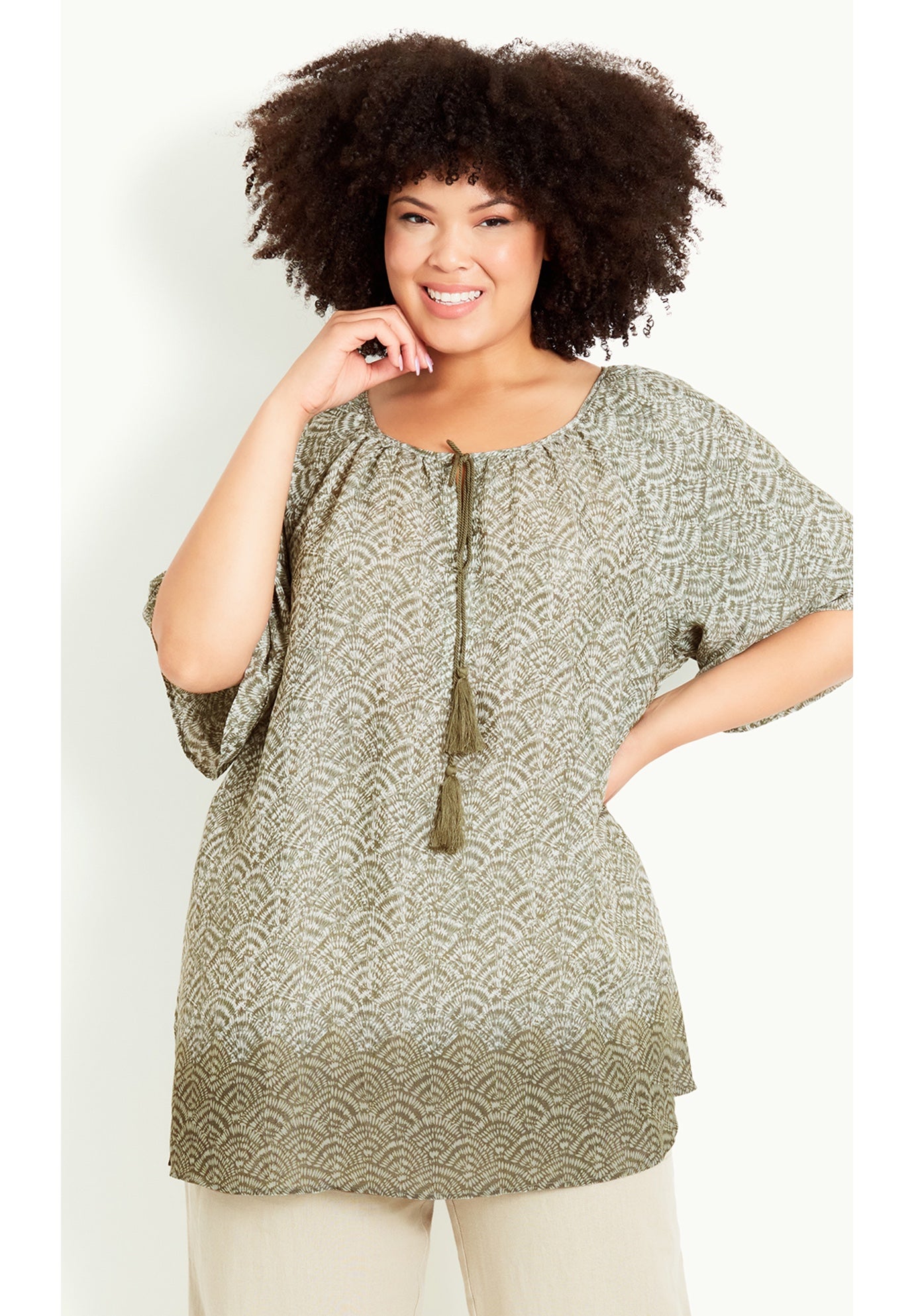 Medallion Border Peasant Top image number 0