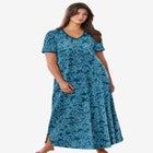 V-Neck Short Sleeve Maxi T-Shirt Lounger image number 0