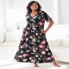 V-Neck Short Sleeve Maxi T-Shirt Lounger image number 6