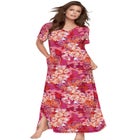 V-Neck Short Sleeve Maxi Lounger image number null