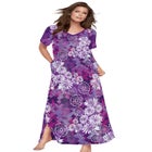 V-Neck Short Sleeve Maxi T-Shirt Lounger image number null