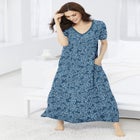 V-Neck Short Sleeve Maxi T-Shirt Lounger image number 4