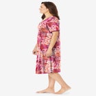 V-Neck Short Sleeve Short T-Shirt Lounger image number 2