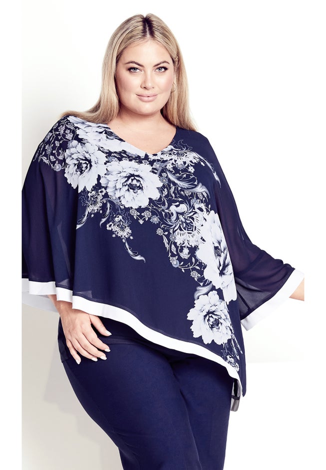 Audrey Overlay Print Top image number 4