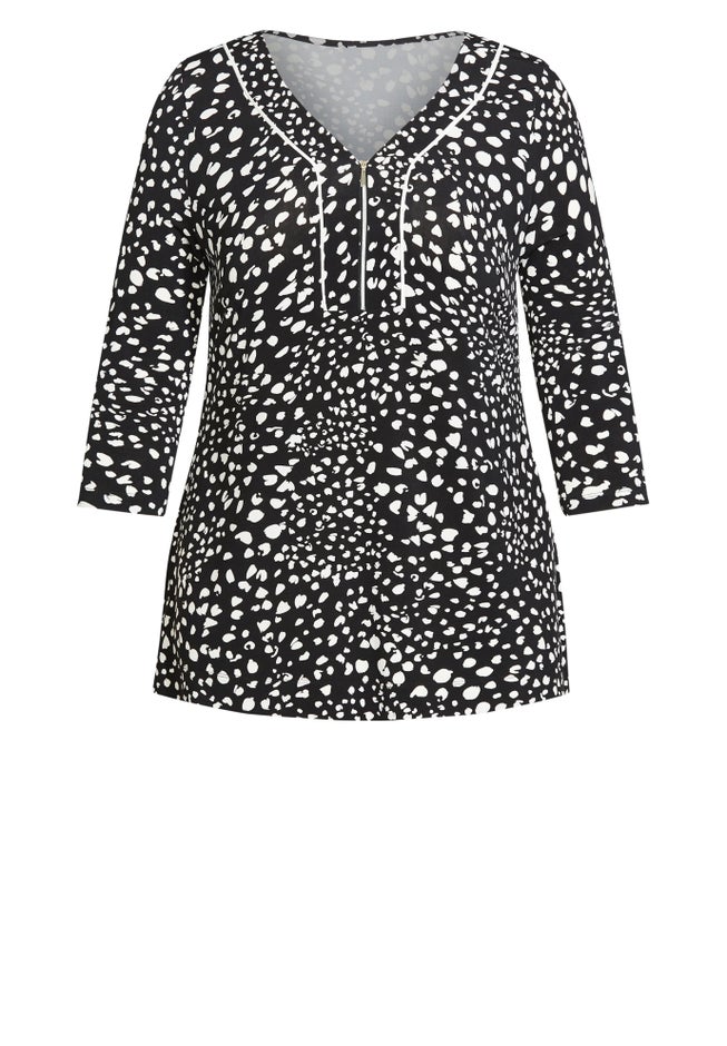 Miriam Zip Print Top image number null