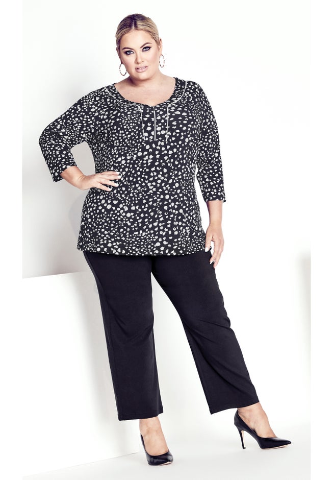 Miriam Zip Print Top image number null