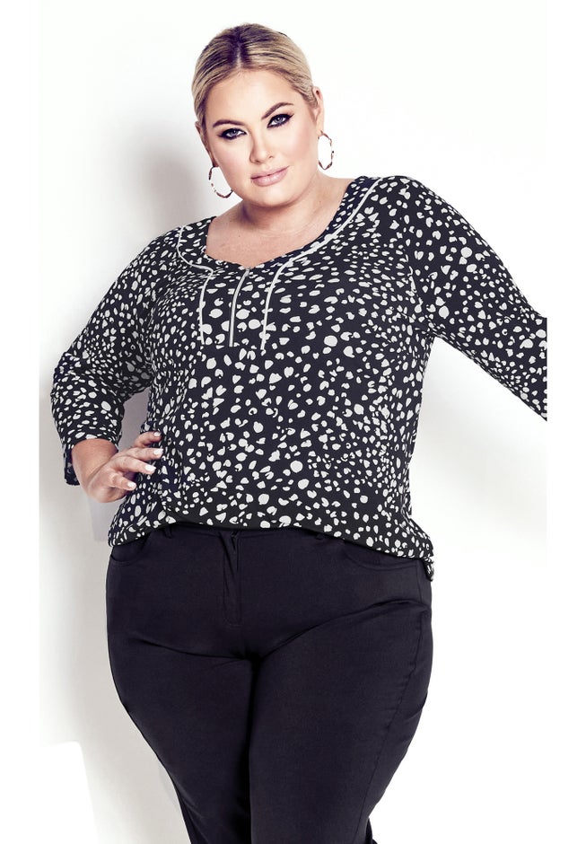 Miriam Zip Print Top image number null