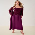 Plus-Size 2 Piece Long Sleeve Embellished Lace Jacket and Full Gown image number 1