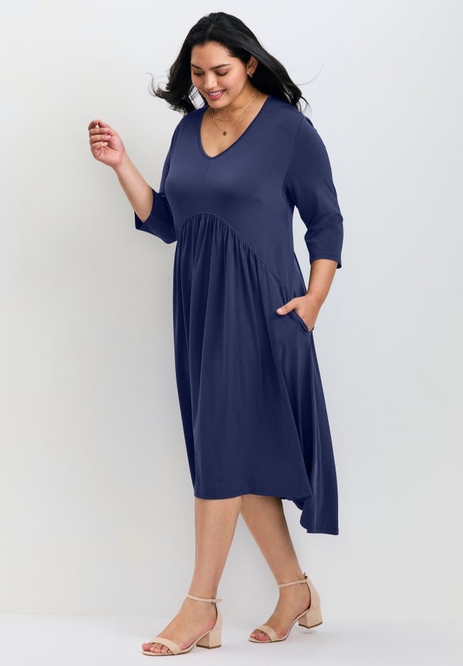 Valery V-Neckline Ity Jersey Dress image number 1
