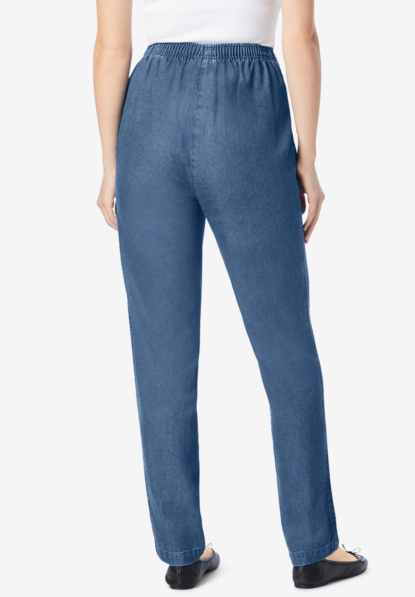 7-Day Straight-Leg Elastic-Waist Cotton Denim Pant image number 1